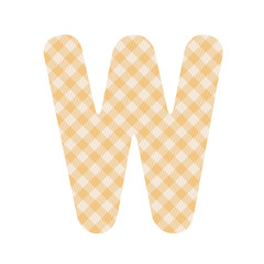 Orange squares pattern alphabet W