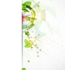 abstract green triangle ecology business and technology backgrou