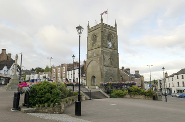 Fototapeta na wymiar Coleford town center market place clock tower