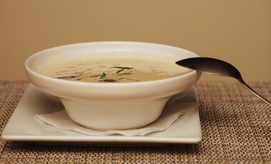 miso soup in white dish