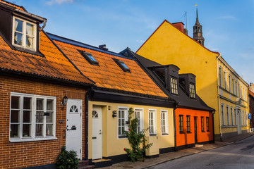 Charming small houses in Ystad, Scania region, Sweden.