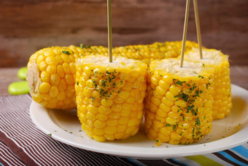 sweet corn with butter and herbs
