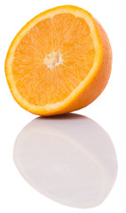 Orange fruits over white background