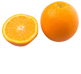 Orange fruits over white background
