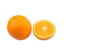 Fototapeta na wymiar Orange fruits over white background