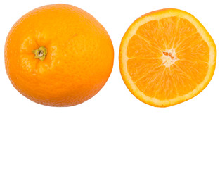 Orange fruits over white background