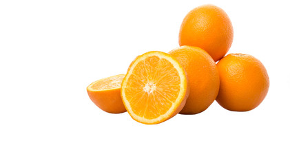Fototapeta na wymiar Orange fruits over white background