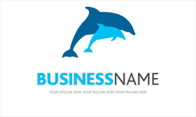 logo delfini, parco acquatico, mare, oceano