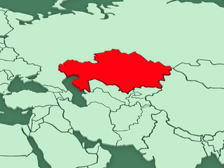Fototapeta premium Map of worlds. Kazakhstan.