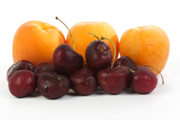 Naklejka na ściany i meble Fresh Apricot and Cherry