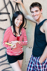 Young multi-ethnic couple.