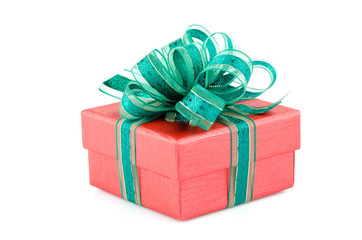 Gift box isolated white background