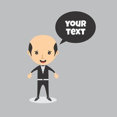 cartoon character with speech bubble