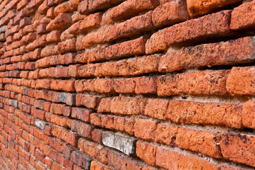 Old orange bricks wall background