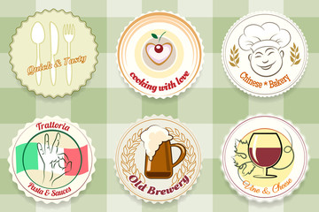 Seamless Vector Six Round Retro Designs