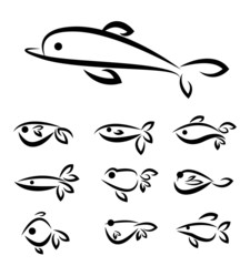 fish vector , isolated icons set