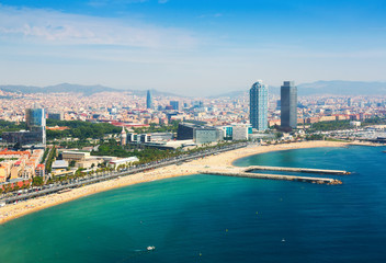 Obraz premium aerial view of Barcelona from Mediterranean