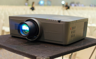 Projector on table of the seminar
