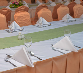 table set for an event party or dinner
