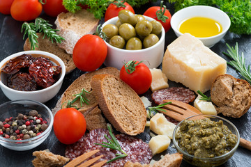 assortment of delicious antipasti