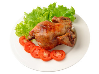 Roasted chicken seasoned with herbs