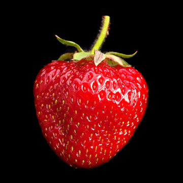 Strawberry On Black Background