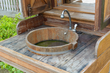 wooden basin