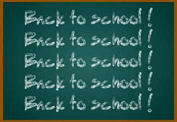 Back to school concept text on chalkboard