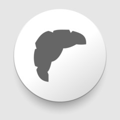 Croissant. Grey and white icon. Illustration