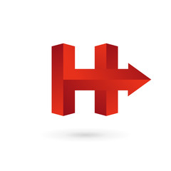 Letter H arrow logo icon design template elements