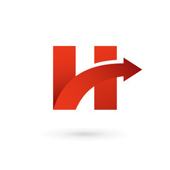 Letter H arrow logo icon design template elements