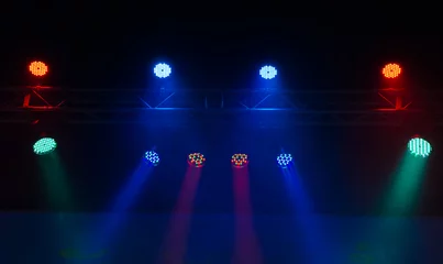 Stickers pour porte Lumière et ombre Stage Spotlight with Laser rays