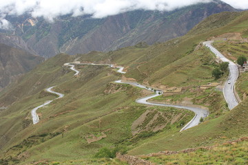 Nujiang River 72 turn road in tibet,china 