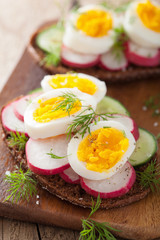 sandwich with egg radish cucumber