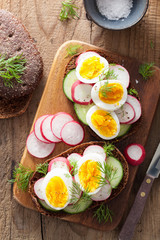 sandwich with egg radish cucumber