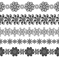 Vector Set of Decorative Floral Ornament. Laces