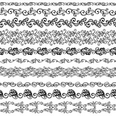 Vector Set of Decorative Floral Ornament. Laces