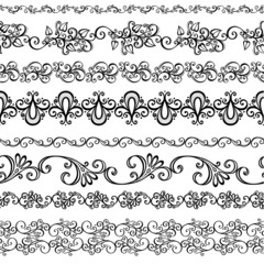 Vector Set of Decorative Floral Ornament. Laces