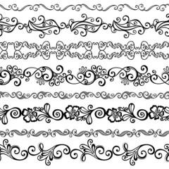 Vector Set of Decorative Floral Ornament. Laces