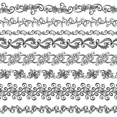Vector Set of Decorative Floral Ornament. Laces