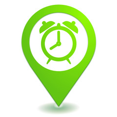 réveil alarme sur symbole localisation vert