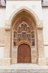 Fototapeta premium Portal of Church of St. Mark (XIII c.). Croatia
