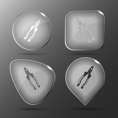 Combination pliers. Glass buttons. Vector illustration.