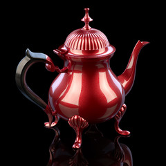 Vintage Metal Coffee Pot On Black Background 3d Illustration