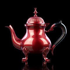 Vintage Metal Coffee Pot On Black Background 3d Illustration