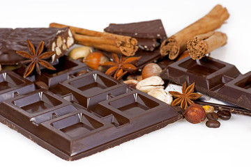 Dark chocolate with nuts