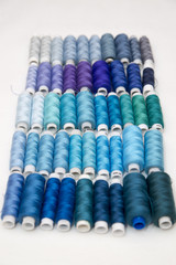 Background of colorful spools of thread