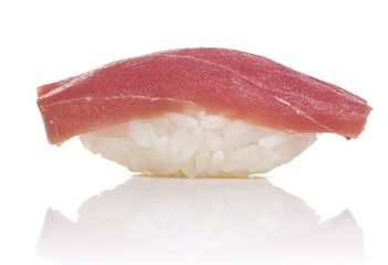 Tuna sushi nigiri isiolated on white background