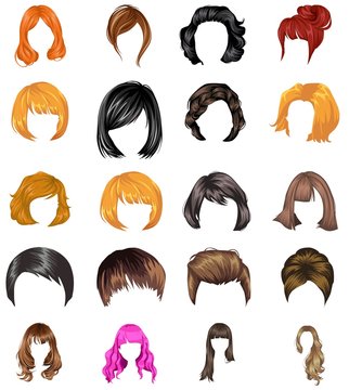 Hair styles collection vector