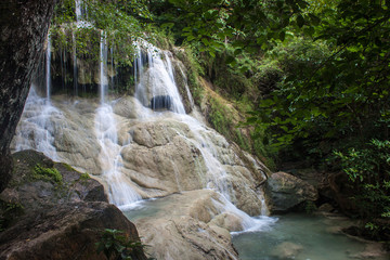 Fototapeta na wymiar Erawan waterfall in Thailand